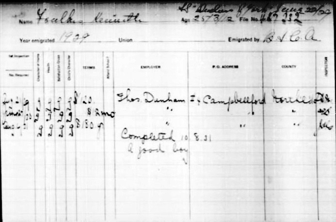 Juvenile Inspection Report Card, Kenneth Foulkes