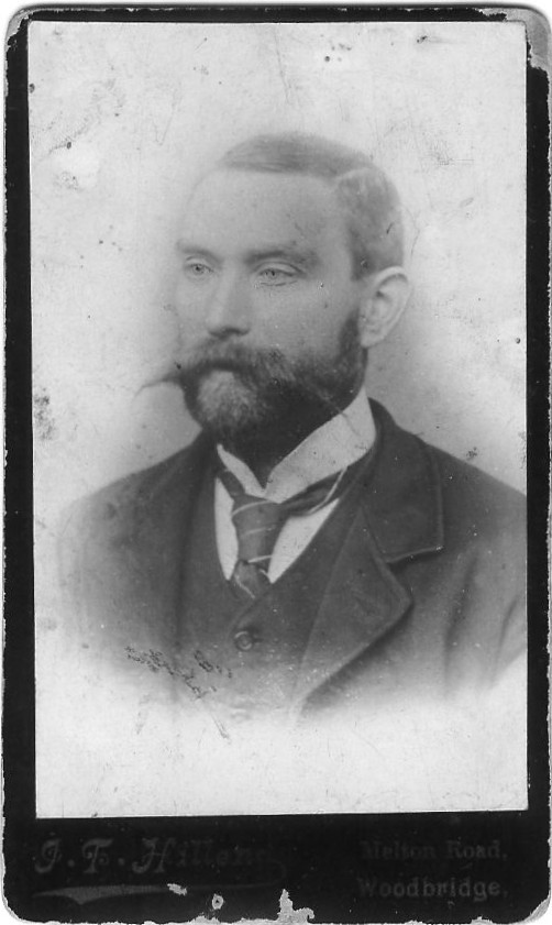 Portrait of John Shill circa 1900. He would have been about 45 years old. It was taken by James T. Hillen on Melton Road, Woodbridge, Suffolk, UK